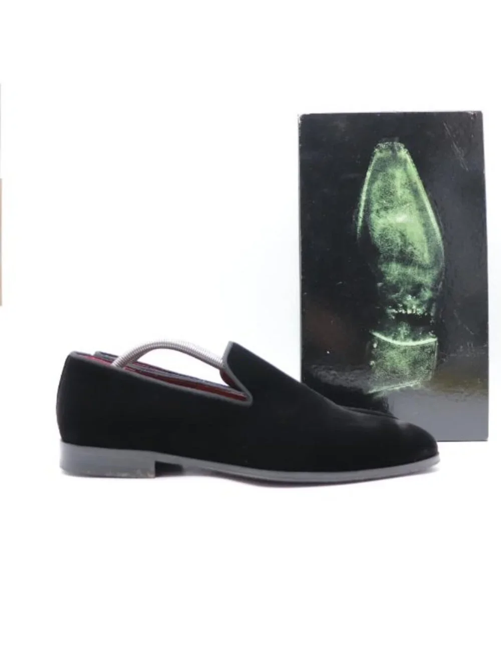 Magnanni Dorio Men's 11.5 Black Velvet Slip On Venetian Loafers Formal